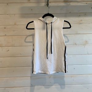 4/$30 Bluenotes | White Hooded Cutoff Top